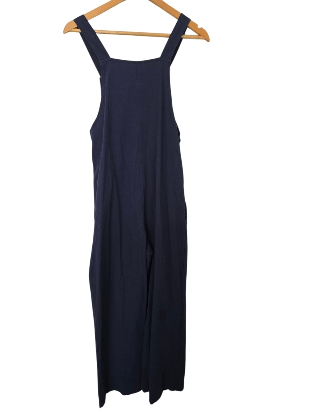 Navy Blue Wide Leg Overalls | Adjustable Strap Jumpsuit | Size Small - Picture 7 of 7